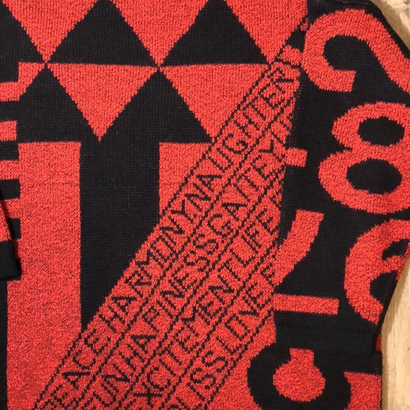 Vintage Abstract Geometric/Happiness Knit Sweater - Picture 14 of 17
